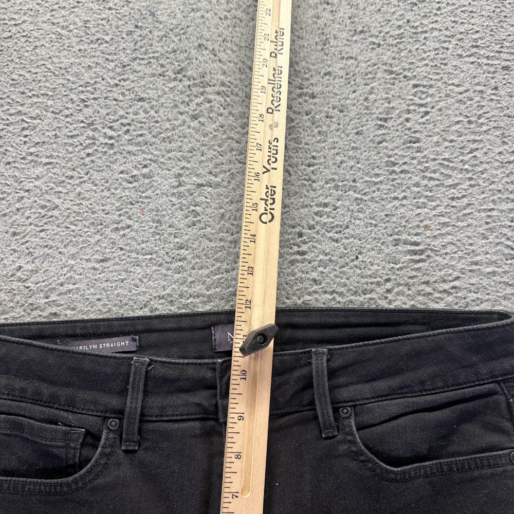 NYDJ Marilyn Jeans Women's 10 Black Cotton Denim Straight Leg Workwear Travel - Picture 4 of 11